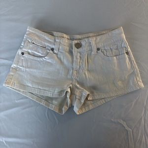 Low Rise Denim Shorts in White